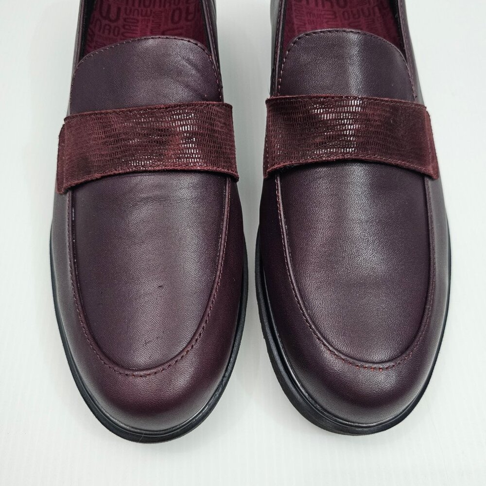 Munro Geena Comfort Loafer Womens 8.5 NARROW Burgundy Wine Leather Slip On NEW - Picture 5 of 14